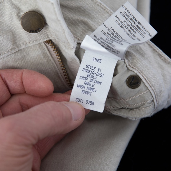 VINCE Crop Skinny Ankle Stretch Khaki Jeans Pants - Picture 12 of 16